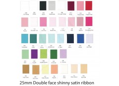 1 inch (25mm) Double Sided Satin Ribbon - 2m length